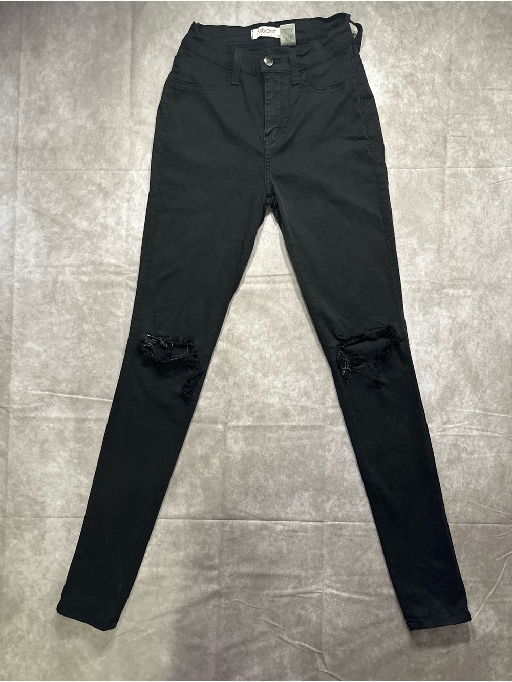 Vibrant M.I.U Black Distressed High-Rise Skinny Jeans